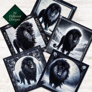 The Black Lion’s Legacy Fabric Panels - 20 Unique Designs for Sewing, Quilting